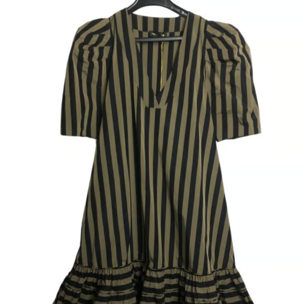 Stine Goya puff sleeve striped dress S M